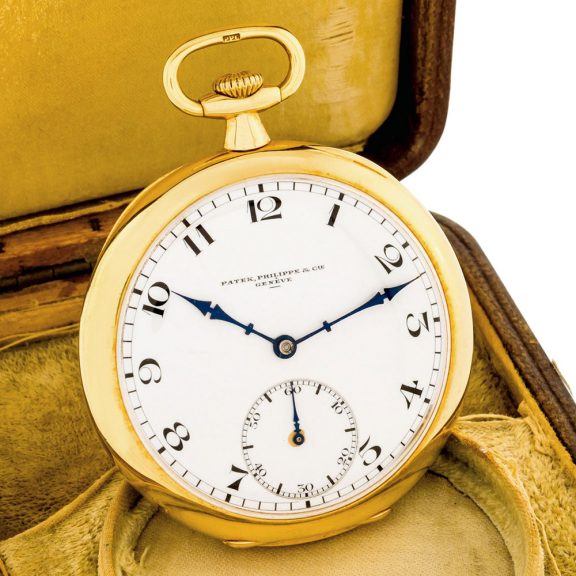 Swiss 18 carat gold open faced keyless lever watch Circa 1918