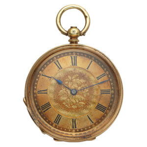 Swiss 18 carat gold open faced verge dress watch Circa 1880