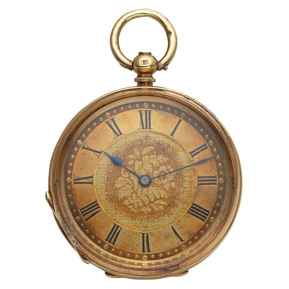 Swiss 18 carat gold open faced verge dress watch Circa 1880