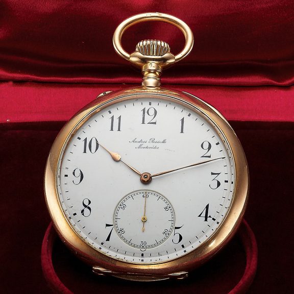 Swiss 18K rose gold open faced keyless lever watch Circa 1925