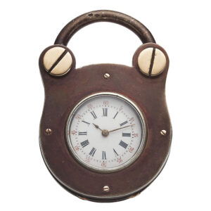 Swiss silver, gold and enamel padlock-form watch Circa 1880