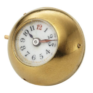 Swiss gold ball-shaped watch with bezel winding Circa 1900
