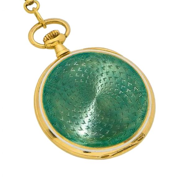 Swiss 18 carat gold and enamel lever pendant watch Circa 1900 Swiss 18 carat gold and enamel lever pendant watch Circa 1900