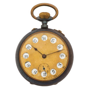 Swiss gunmetal lever watch with convertible 24h dial Circa 1880