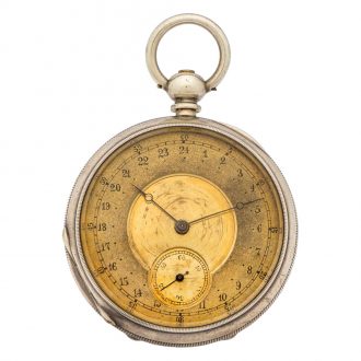 Fine Swiss silver open faced lever watch with 24h dial Circa 1850