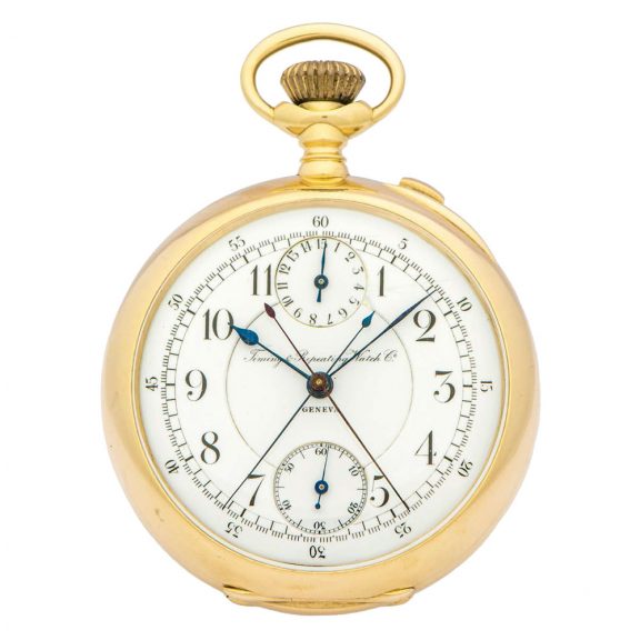 Swiss 14K gold lever split second chronograph Circa 1890