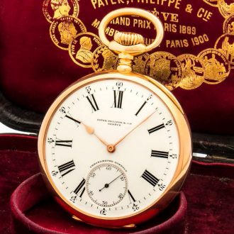 Swiss 18 carat gold open faced keyless lever watch Circa 1907