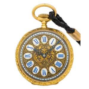 Swiss gold Louis XV style keyless lever pocket watch Circa 1895