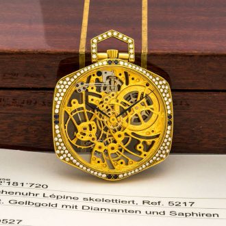 Very fine Swiss 18K gold, diamond and sapphire set watch Circa 1989