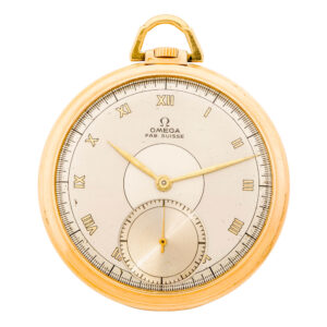 Swiss 18 carat gold open faced Art Deco watch Circa 1935