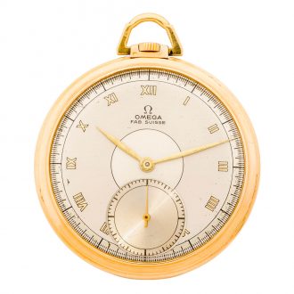 Swiss 18 carat gold open faced Art Deco watch Circa 1935