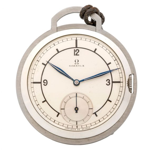 Swiss stainless steel lever watch with sector dial Circa 1935