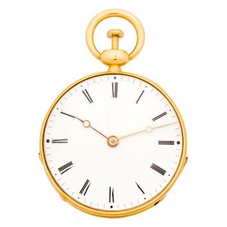 Swiss 18K gold repeating cylinder pocket watch Circa 1830