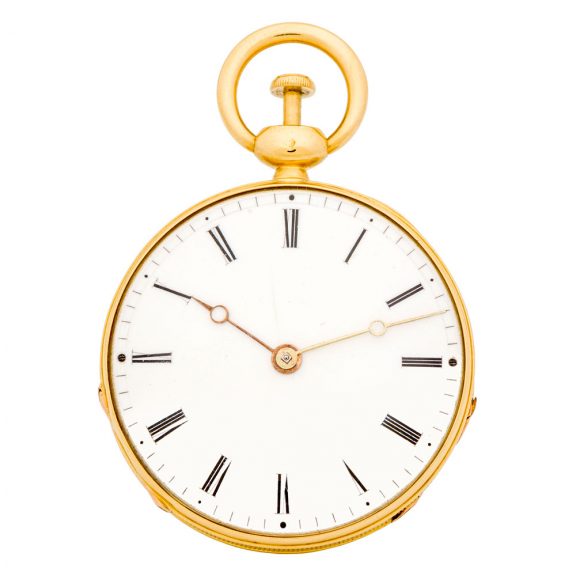 Swiss 18K gold repeating cylinder pocket watch Circa 1830