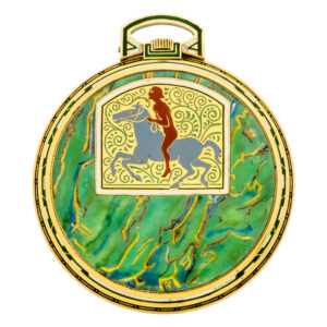 Rare Swiss 14K gold and enamel Art Deco lever watch Circa 1920