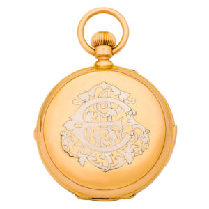 Fine French 18 carat gold complicated chronograph Circa 1890