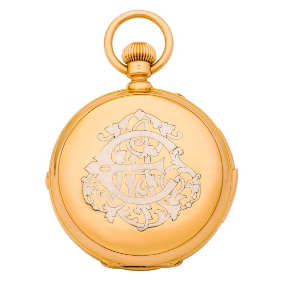 Fine French 18 carat gold complicated chronograph Circa 1890