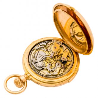 Fine French 18 carat gold complicated chronograph Circa 1890