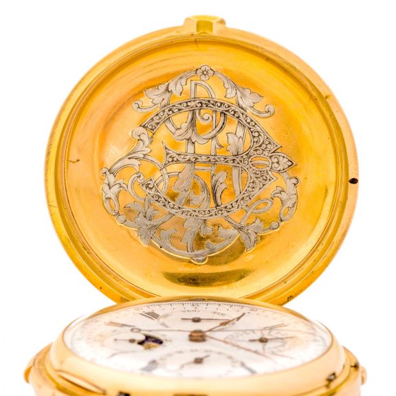 Fine French 18 carat gold complicated chronograph Circa 1890 Fine French 18 carat gold complicated chronograph Circa 1890