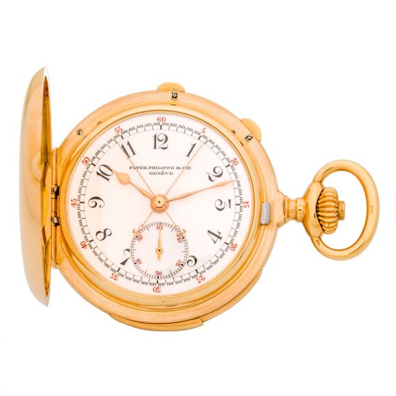 Swiss gold repeating split seconds chronograph Circa 1902