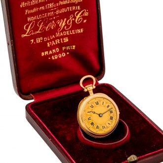 Unusual French 18K gold minute repeating ladies' watch Circa 1900