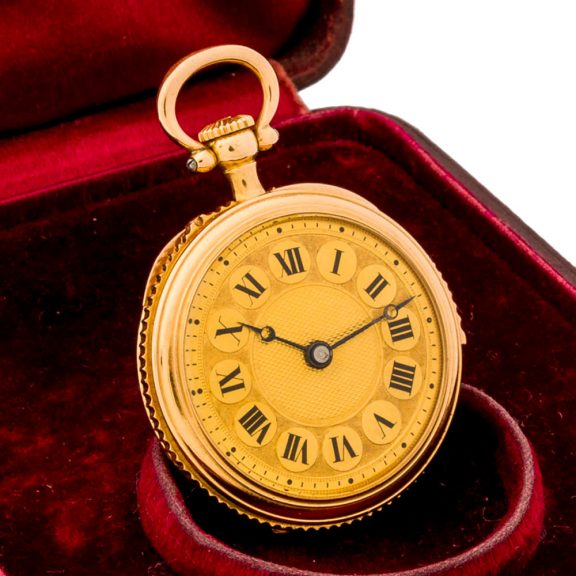 Unusual French 18K gold minute repeating ladies' watch Circa 1900
