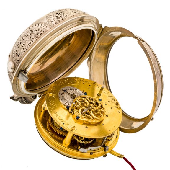 German silver half hour and hour striking coach watch Circa 1740 German silver half hour and hour striking coach watch Circa 1740