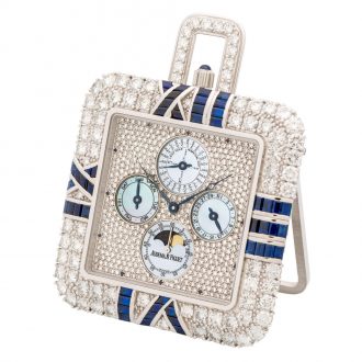 Swiss 18 carat white gold, diamond and sapphire set watch Circa 1994