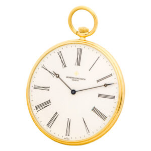 Slim Swiss 18 carat gold open faced lever watch Circa 1992