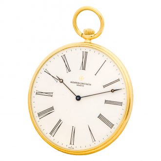 Slim Swiss 18 carat gold open faced lever watch Circa 1992