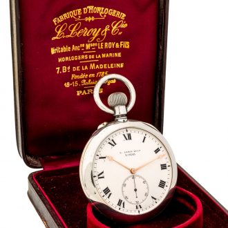 Fine French silver open faced chronometer watch Circa 1910