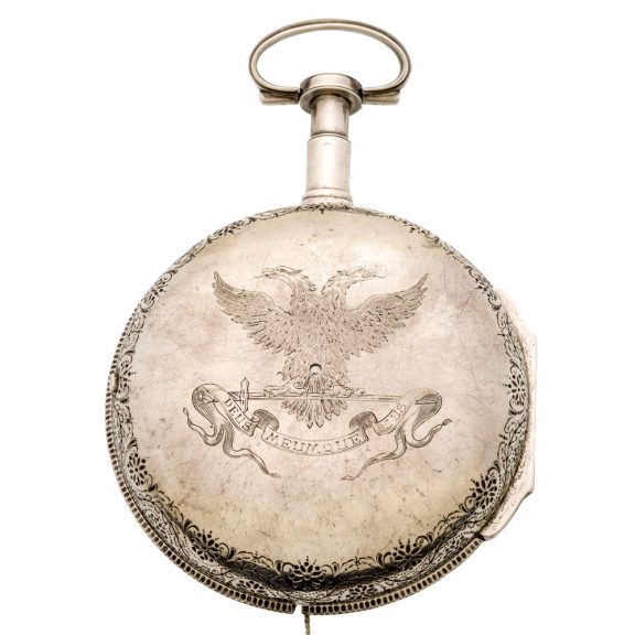 Swiss repeating four train coach watch with date and alarm Circa 1780