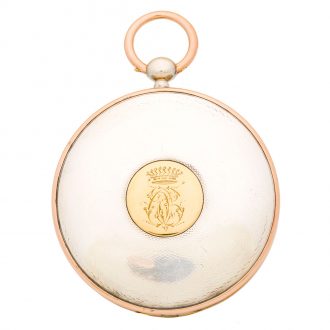Large French silver and rose gold souscription watch Circa 1800
