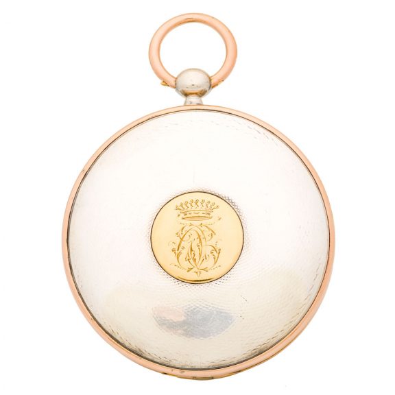 Large French silver and rose gold souscription watch Circa 1800