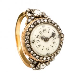 Swiss 18 carat gold and diamond set ladies' ring watch Circa 1785