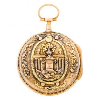 Early French three colour gold automaton watch Circa 1770