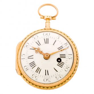 Early French three colour gold automaton watch Circa 1770