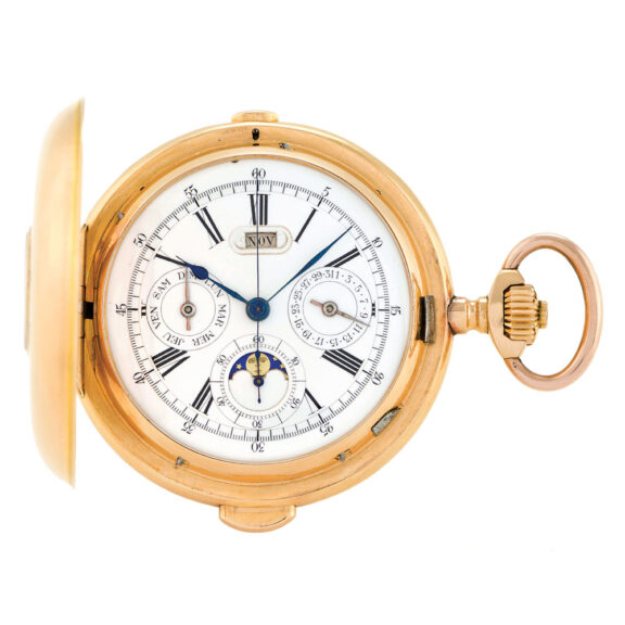 Fine Swiss 18 carat gold complicated lever watch Circa 1900