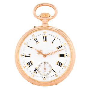 Very fine Swiss 18K gold keyless lever pocket watch Circa 1900