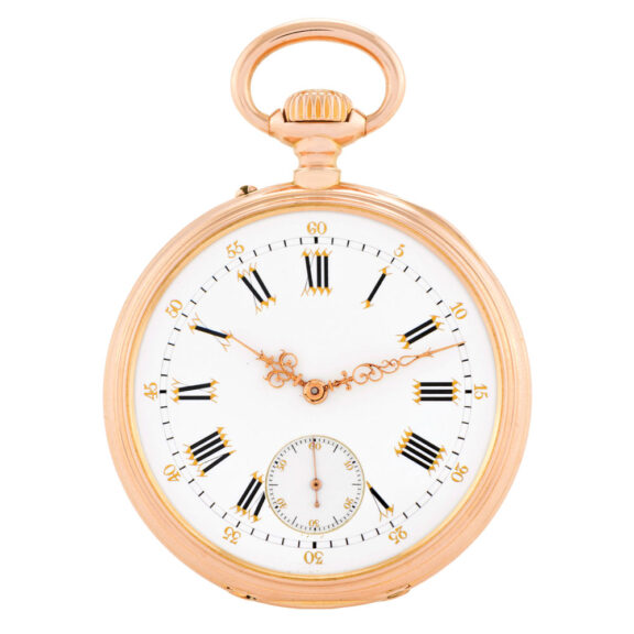 Very fine Swiss 18K gold keyless lever pocket watch Circa 1900 Very fine Swiss 18K gold keyless lever pocket watch Circa 1900