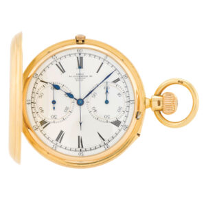 Rare English half hunting cased gold chronograph Circa 1911