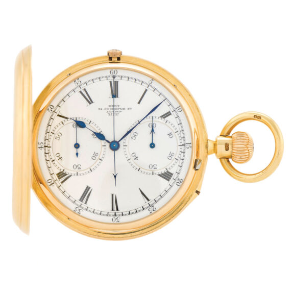Rare English half hunting cased gold chronograph Circa 1911
