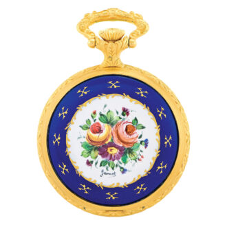 Swiss gilded and enamel open faced lever watch Circa 1970