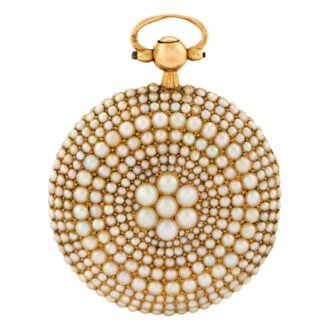 Swiss 18 carat gold and pearl set verge watch Circa 1830