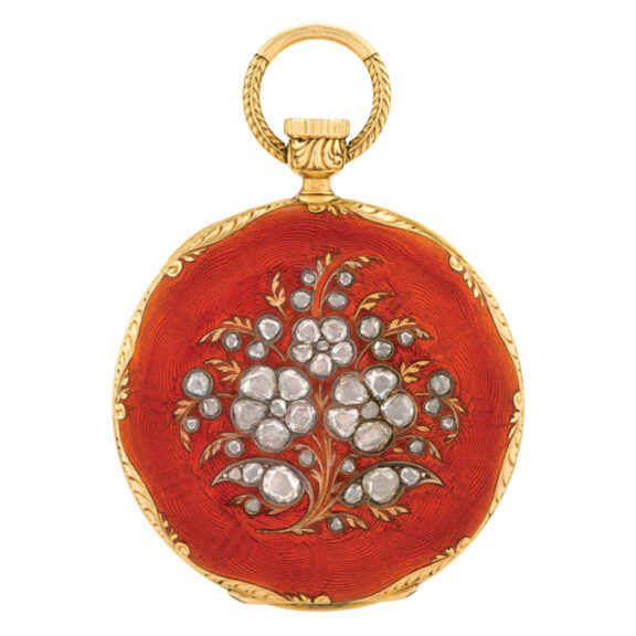 Rare Swiss gold, enamel and diamond set watch Circa 1848 Rare Swiss gold, enamel and diamond set watch Circa 1848
