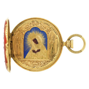 Rare Swiss gold, enamel and diamond set watch Circa 1848