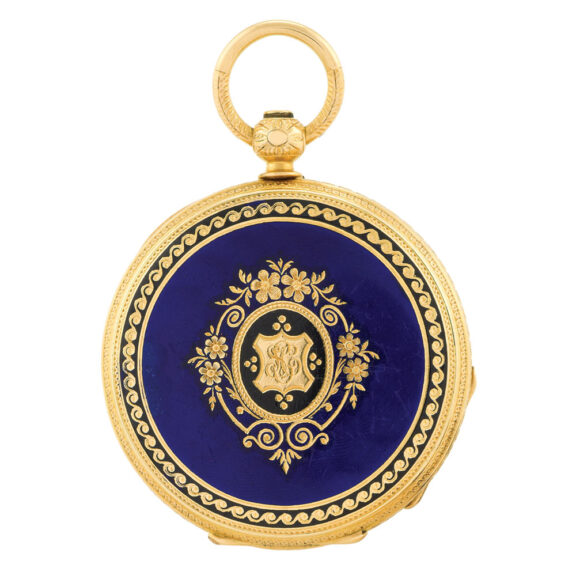 Very fine Swiss gold and enamel ladies' pendant watch Circa 1870