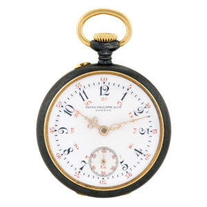 Unusual Swiss gunmetal and gold pendant watch Circa 1911