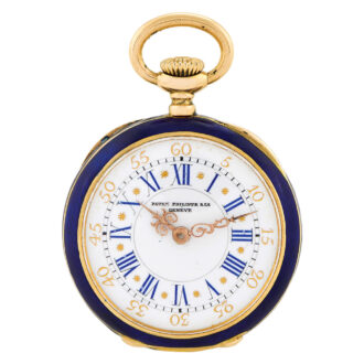 Elegant Swiss gold and enamel ladies' pendant watch Circa 1895