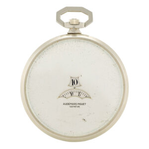 Swiss white gold watch with jump hours and minutes Circa 1930